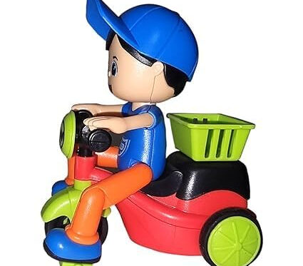 Cartoon Tricycle Delivery Boy New Model Toy Slide Swing Bicycle Children Birthday Gifts Funny Game for Kids Blue – Cycle boy