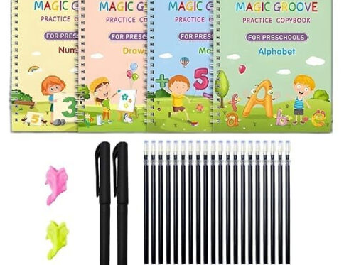 Magic Practice Copybook for Kids, Reusable – Number & Letter Tracing Books, Drawing & Math Practice Books – Print Handwriting