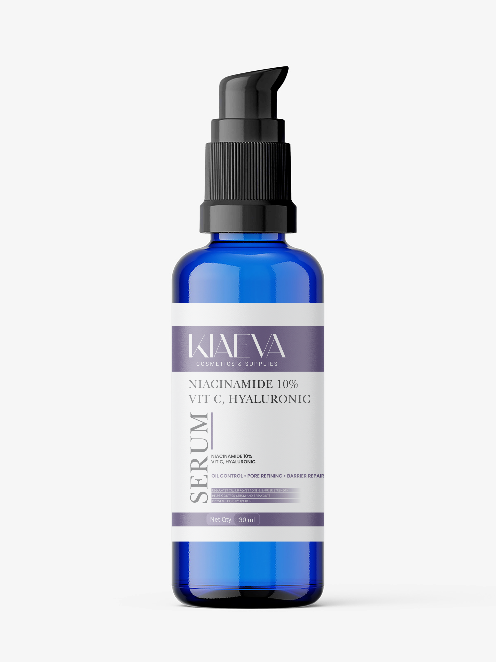 Kiaeva  10% Niacinamide Face Serum with Vit C and Hyaluronic | Skin Clarifying, Blemishes & Pore Care for All Skin Types | 30ml (Pack of 1)