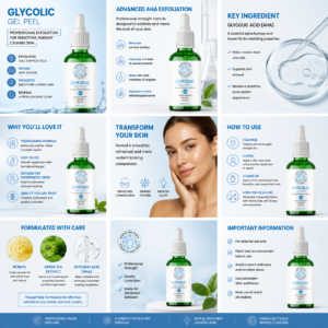 Glycolic 60% Acid Chemical Peel 30ml / 1oz – Professional Facial Exfoliant for Skin Resurfacing, Smooth Looking Texture & Cosmetic Renewal Hover