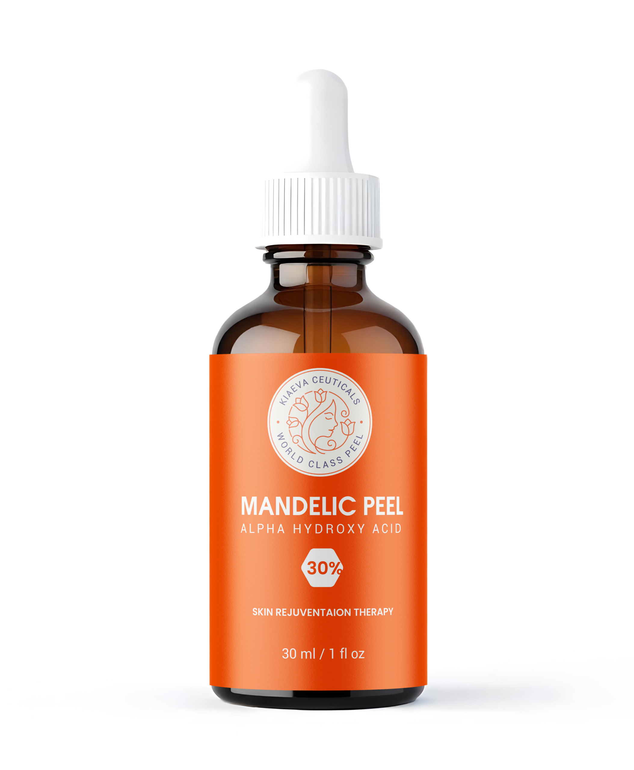 Mandelic 30% Acid Chemical Peel 30ml / 1oz – Professional AHA Facial Exfoliant for Skin Resurfacing, Smooth Looking Texture & Refined Appearance