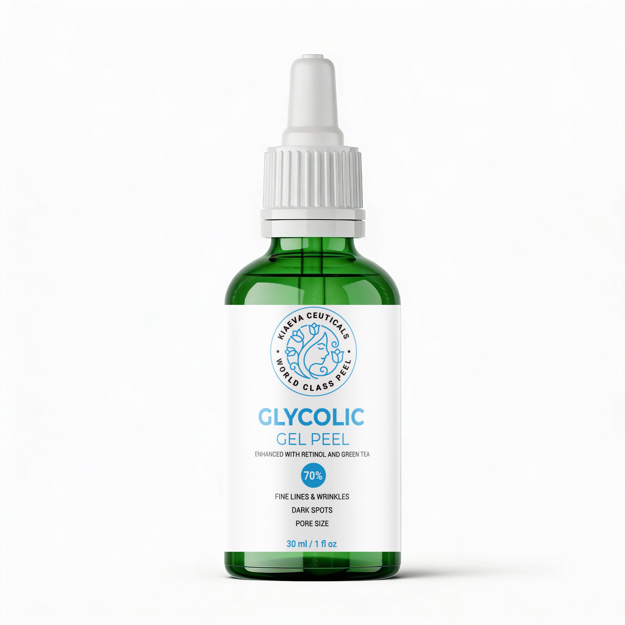 Glycolic 70% Acid Chemical Peel 30ml / 1oz – Professional Facial Exfoliant for Skin Resurfacing, Smooth Looking Texture & Cosmetic Renewal