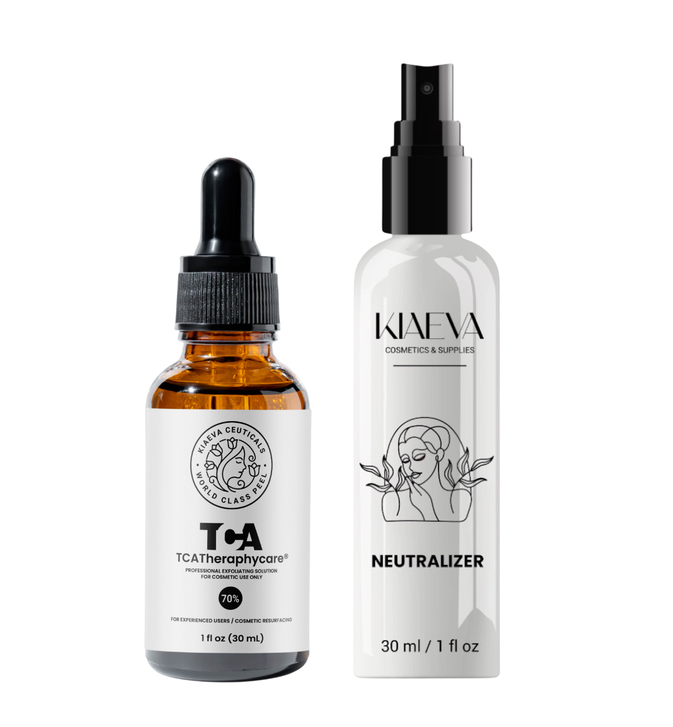 TCA Peel 70% Trichloroacetic Acid Chemical Skin Peel To Remove Acne And Fade Acne Marks,1oz/30ml With Neutralizer 100ml