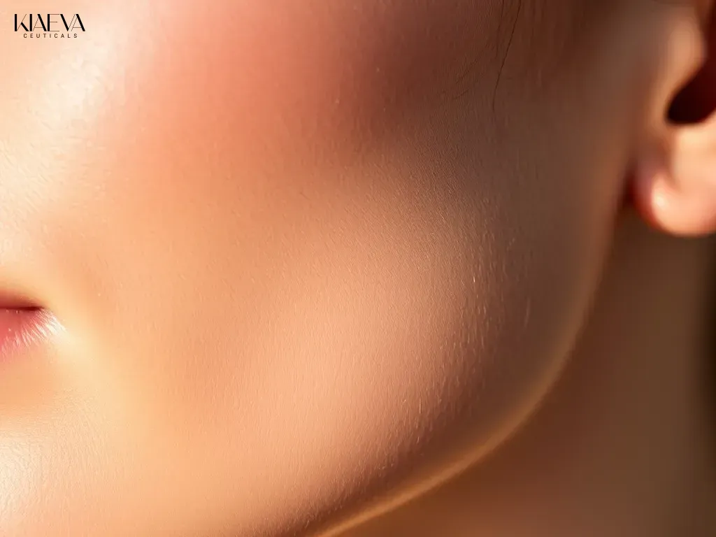 A close-up of a woman with radiant, clear skin after a professional chemical peel treatment, highlighting a smooth and bright complexion.